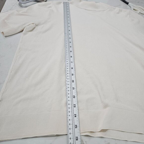 Chicos Cream Ivory Mock Neck Sweater Top XL Short Sleeve Chicos Sz 3 - Picture 6 of 6
